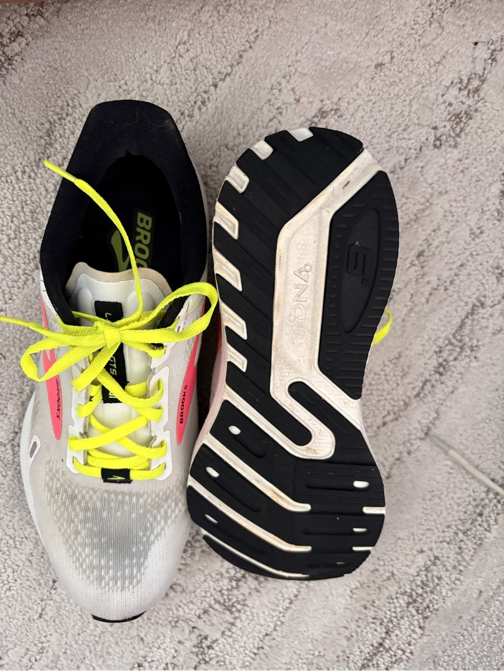 Brooks Women's  Launch White Neon Running Shoes